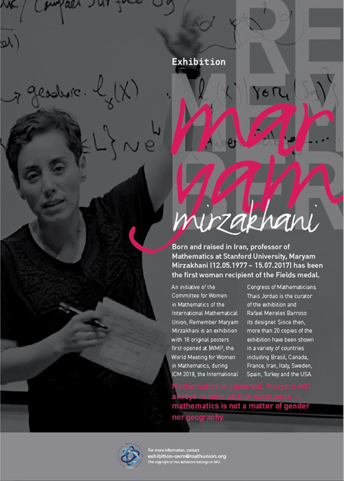 Flyer for Remember Maryam Mirzakhani Exhibit