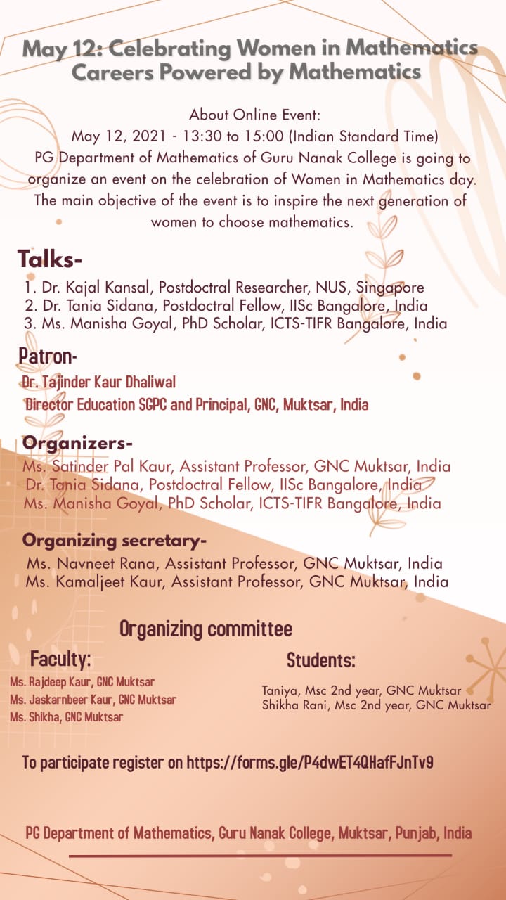 The event is to inspire the next generation of women to choose mathematics.