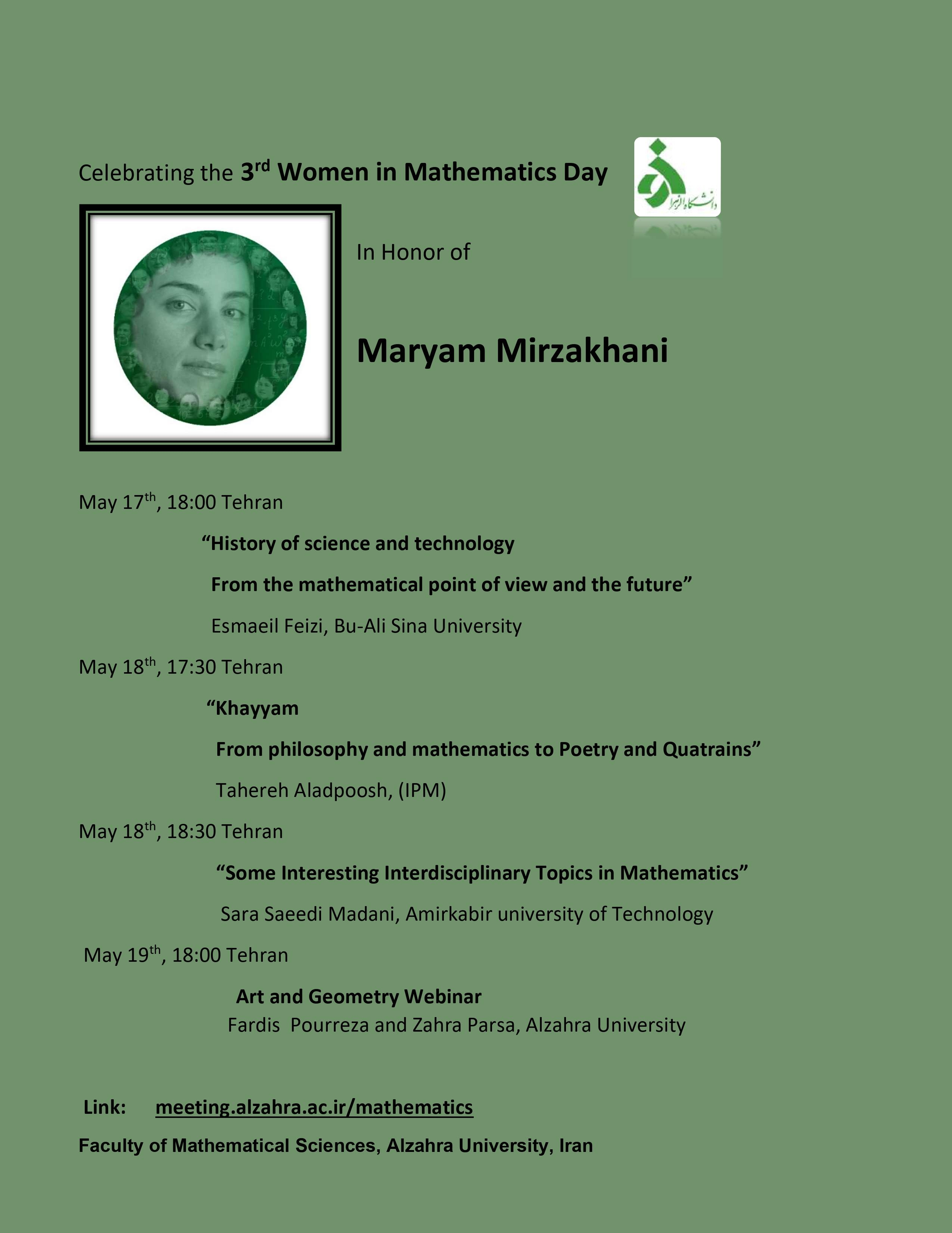 Celebrating the 3rd Women in Mathematics Day (Alzahra university)                                                                                                                     