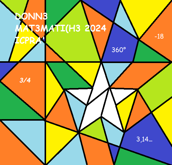 logo made up of lines that intertwine to form geometric shapes and a star with the writing "Math women day 2024"
