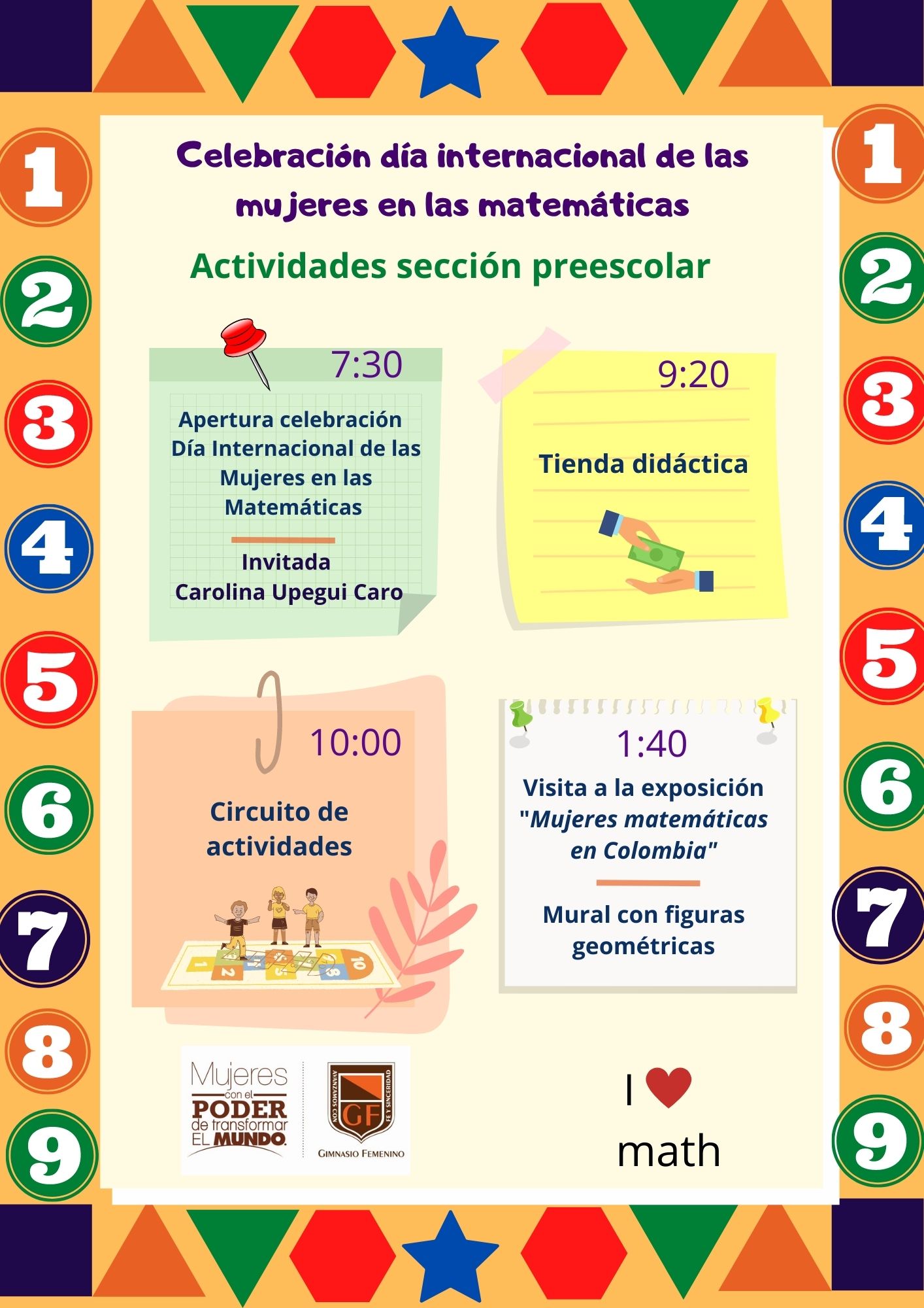 Actividades programadas en la sección de preescolar